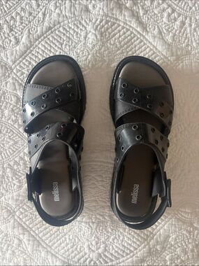 Melissa Women’s Black Eyelet Strap Sandals